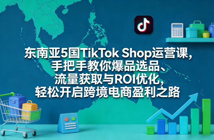 东南亚5国TikTok Shop运营课、手把手教你爆品选品、流量获取与ROI优化 轻松开启跨境电商盈利之路、轻松开启跨境电商盈利之路