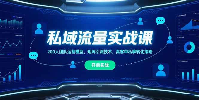 (15403期)私域流量实战课,200人团队运营模型,矩阵引流技术,高客单私聊转化策略 (15403期)私域流量实战课,200人团队运营模型,矩阵引流技术,高客单私聊转化策略