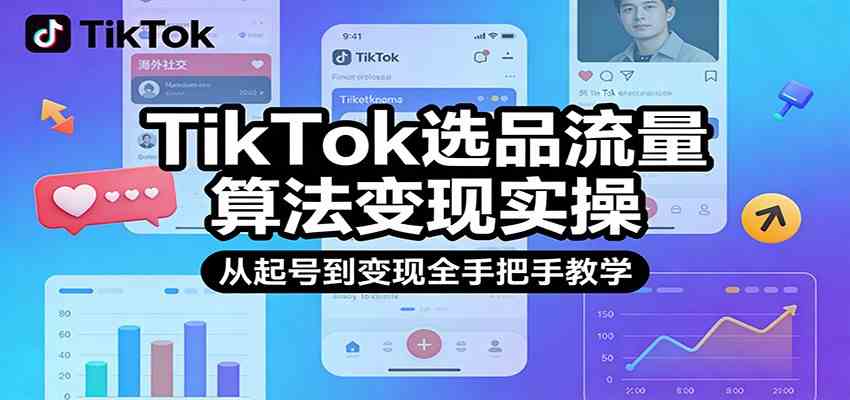 TikTok选品流量算法变现实操,从起号到变现全手把手教学