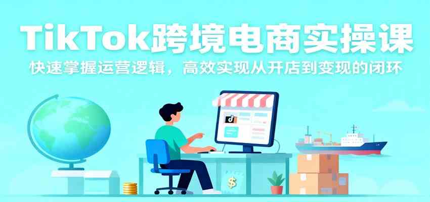 TikTok跨境电商实操课,快速掌握运营逻辑,高效实现从开店到变现的闭环