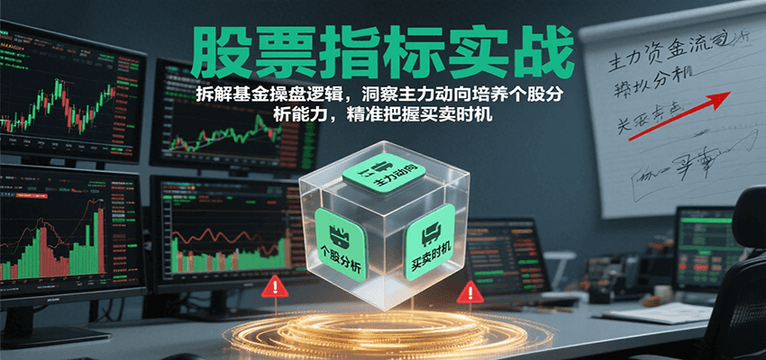 股票指标实战,拆解基金操盘逻辑,洞察主力动向培养个股分析能力,精准把握买卖时机