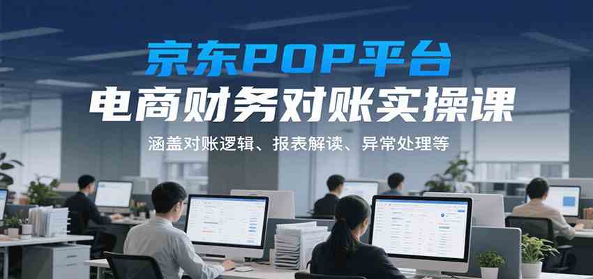 京东POP平台电商财务对账实操课,涵盖对账逻辑、报表解读、异常处理等