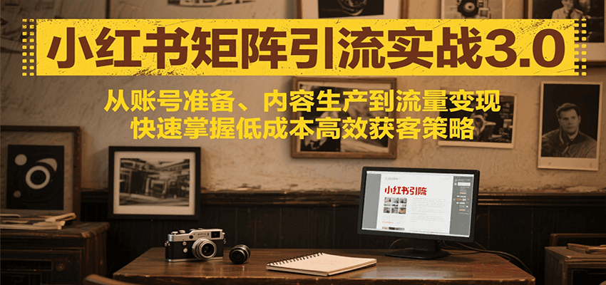 小红书矩阵引流3.0,从账号准备、内容生产到流量变现,快速掌握低成本高效获客策略