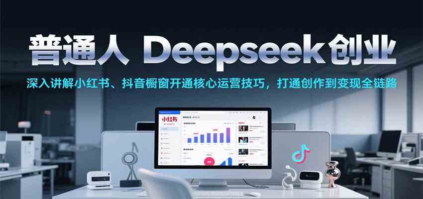 普通人Deepseek创业,小红书、抖音橱窗开通核心运营技巧,打通创作到变现全链路