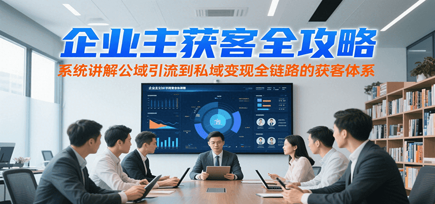 企业主获客全攻略,系统讲解公域引流到私域变现全链路的获客体系