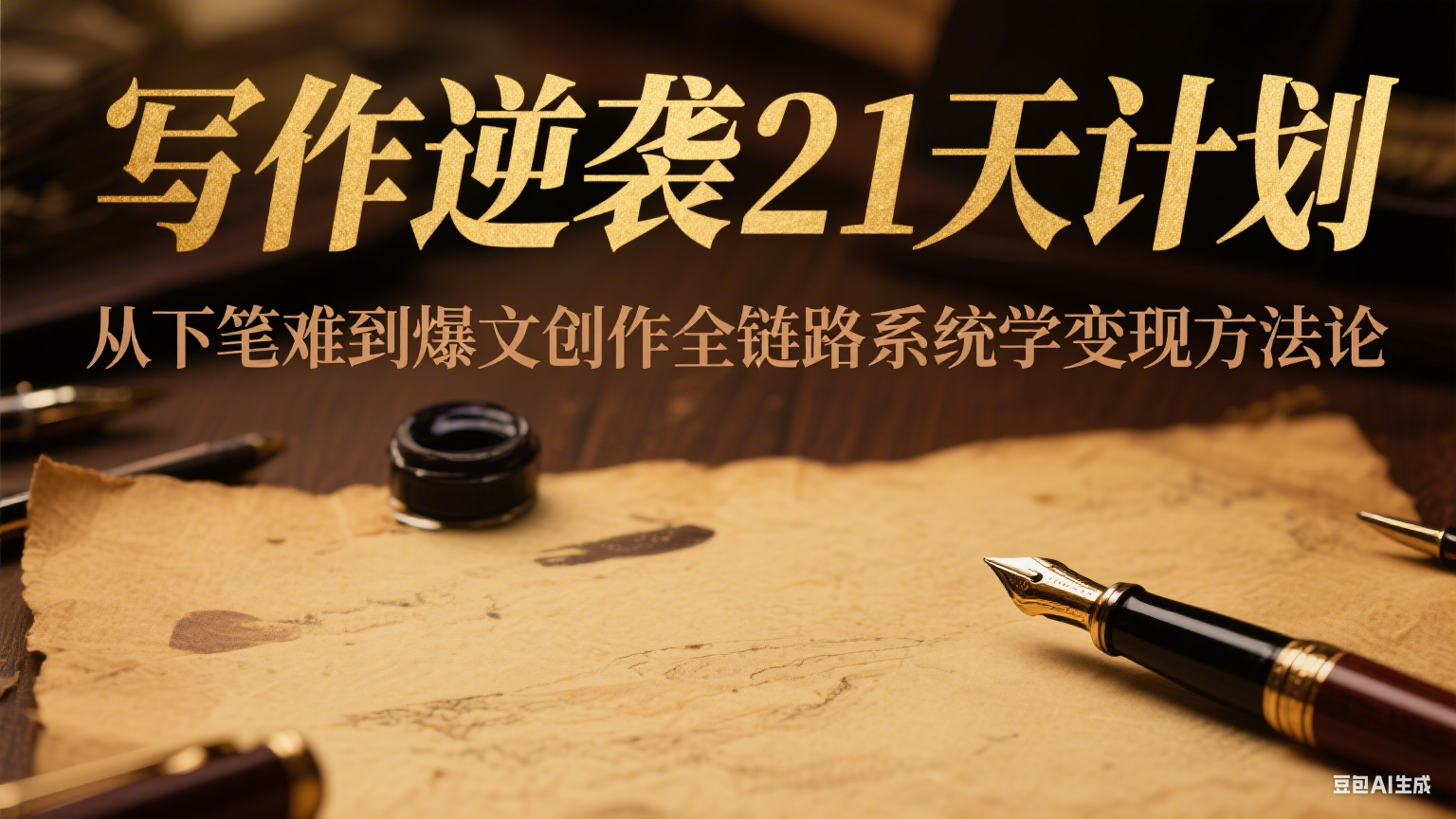 写作逆袭21天计划:从下笔难到爆文创作全链路系统学变现方法论