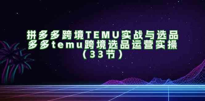 拼多多跨境TEMU实战与选品,多多temu跨境选品运营实操(33节) 拼多多跨境TEMU实战与选品,多多temu跨境选品运营实操(33节)
