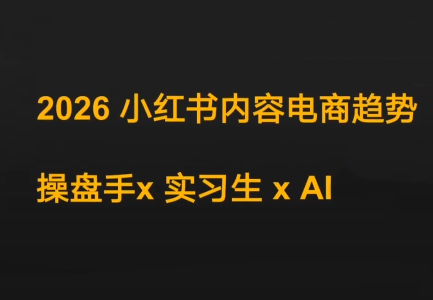 迪安趋势操盘，小红书内容电商，AI实习生共创