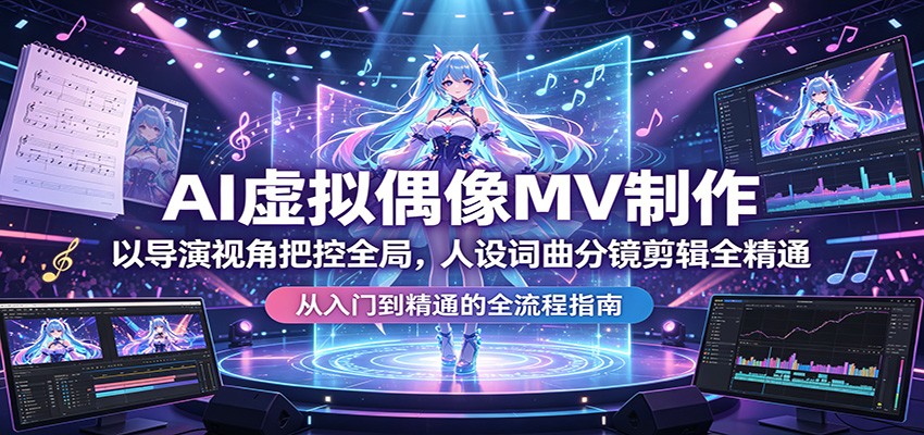AI虚拟偶像MV，导演全局把控，精通人设词曲剪辑