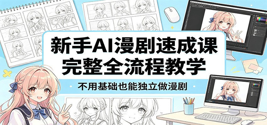 新手学AI漫剧，全流程教学，零基础独立做剧