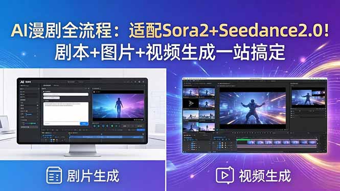 AI漫剧全流程，适配Sora和Seedance，剧本图视生成一键搞定