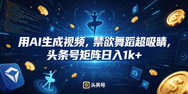 AI生成视频，禁欲舞蹈吸睛，头条矩阵创收