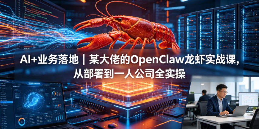 AI实操落地，大佬OpenClaw课，小龙虾业务部署