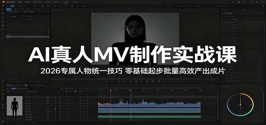 AI真人MV实战，2026人物统一，零基础批量产出成片