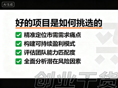 对互联网创业新人的一些建议，好的项目是如何挑选的
