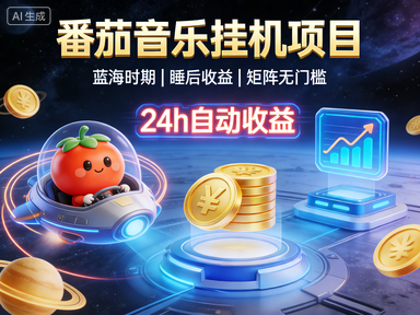 番茄音乐挂机项目，蓝海时期实现睡后收益，可矩阵无门槛适合小白