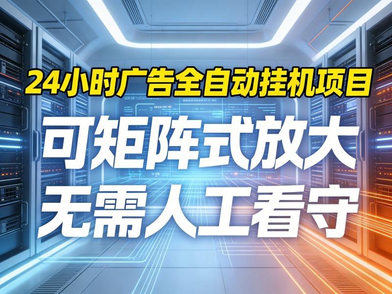 （16465期）24小时广告全自动挂机项目，可矩阵式放大，无需人工看守