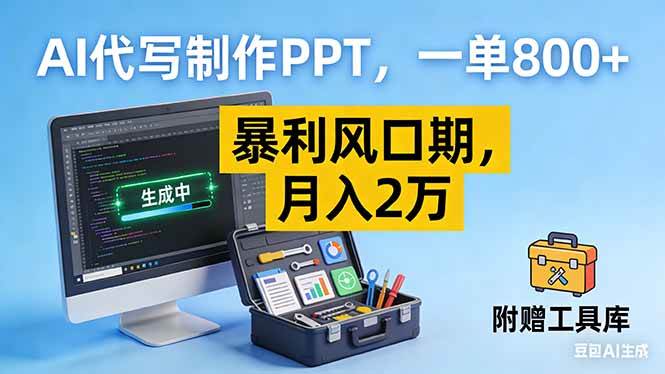 (16967期)AI代写制作PPT,一单800+, 暴利风口期,月入2万【附工具】 (16967期)AI代写制作PPT,一单800+, 暴利风口期,月入2万【附工具】