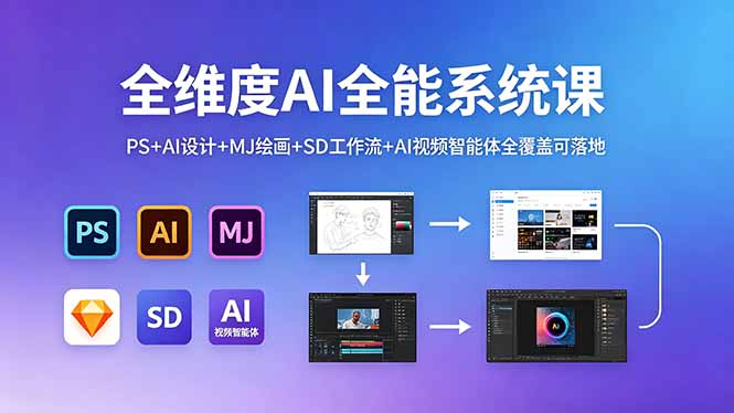 <span style='color:#bd7800'>全维度AI全能系统课，PS+AI设计+MJ绘画+SD工作流+AI视频智能体全覆盖可落地</span>