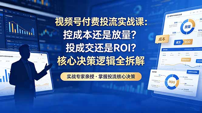 <span style='color:#bd7800'>视频号付费投流实战课-5月：控成本还是放量？投成交还是ROI？核心决策逻辑全拆解</span>