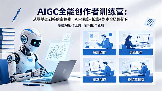 <span style='color:#a100e0'>AIGC全能创作者训练营：从零基础到签约拿稿费，AI+短篇+长篇+剧本全链路闭环</span>