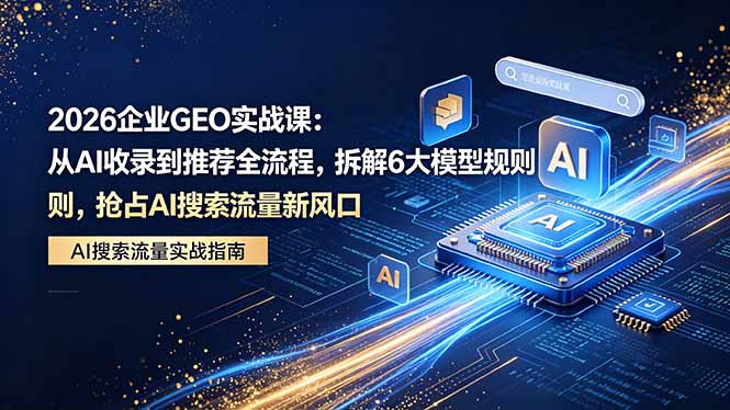 <span style='color:#ff0000'>2026 企业GEO实战课:从AI收录到推荐全流程,拆解6大模型规则,抢占 AI 搜索流量新风口</span>