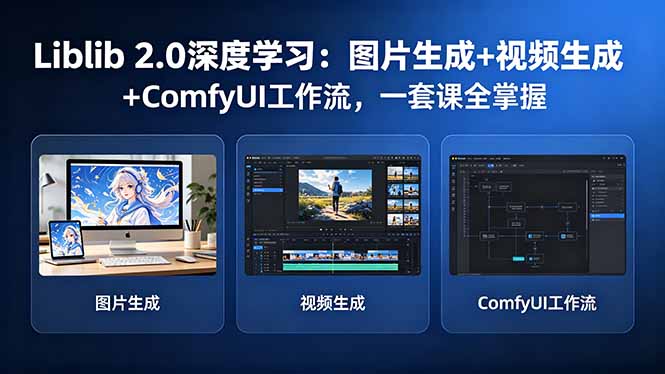 <span style='color:#ff0000'>Liblib 2.0深度学习:图片生成+视频生成+ComfyUI工作流,一套课全掌握</span>