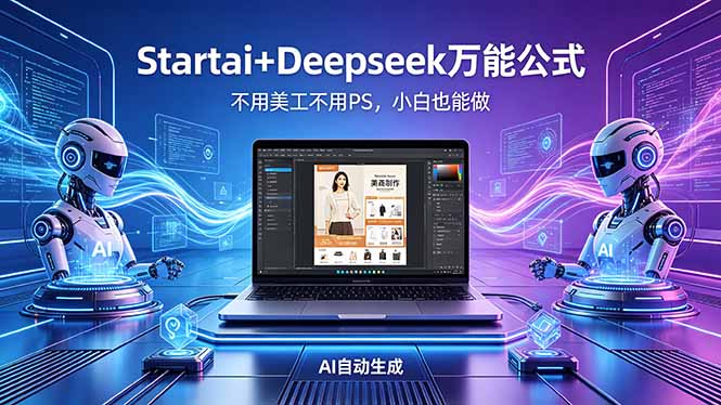 <span style='color:#001aff'>AI自动做电商详情页:Startai+Deepseek万能公式,不用美工不用PS,小白也能做</span>