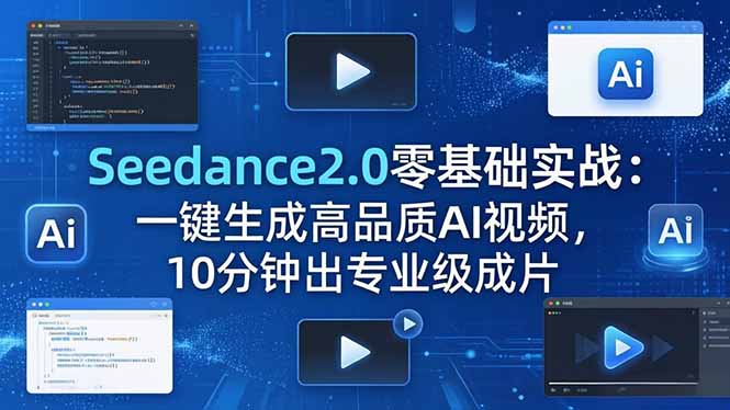 <span style='color:#a100e0'>Seedance2.0零基础实战:一键生成高品质AI视频,10分钟出专业级成片</span>