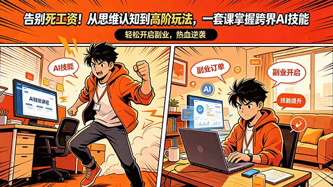 <span style='color:#bd7800'>告别死工资！从思维认知到高阶玩法，一套课掌握跨界AI技能，轻松开启副业</span>