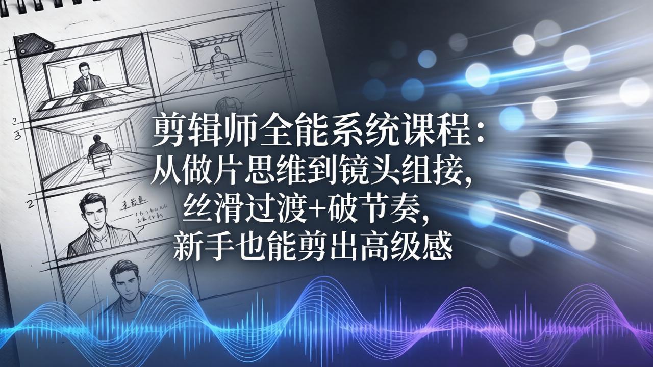 <span style='color:#bd7800'>剪辑师全能系统课程:从做片思维到镜头组接,丝滑过渡+破节奏,新手也能剪出高级感</span>