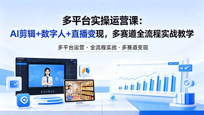 <span style='color:#001aff'>某团队多平台实操运营课-更新26年4月29:AI剪辑+数字人+直播变现,多赛道全流程实战教学</span>