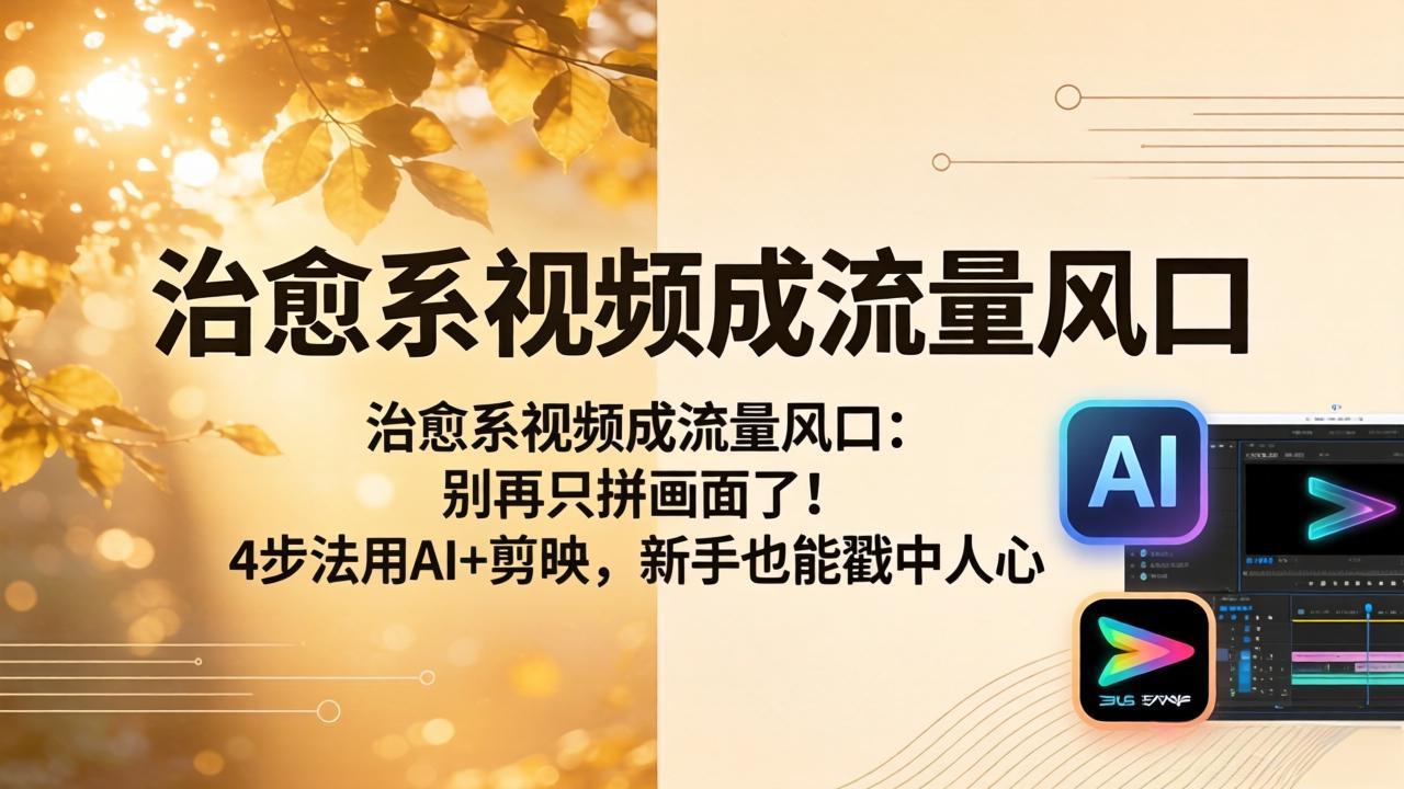 <span style='color:#078a00'>治愈系视频成流量风口:别再只拼画面了!4步法用AI+剪映,新手也能戳中人心</span>