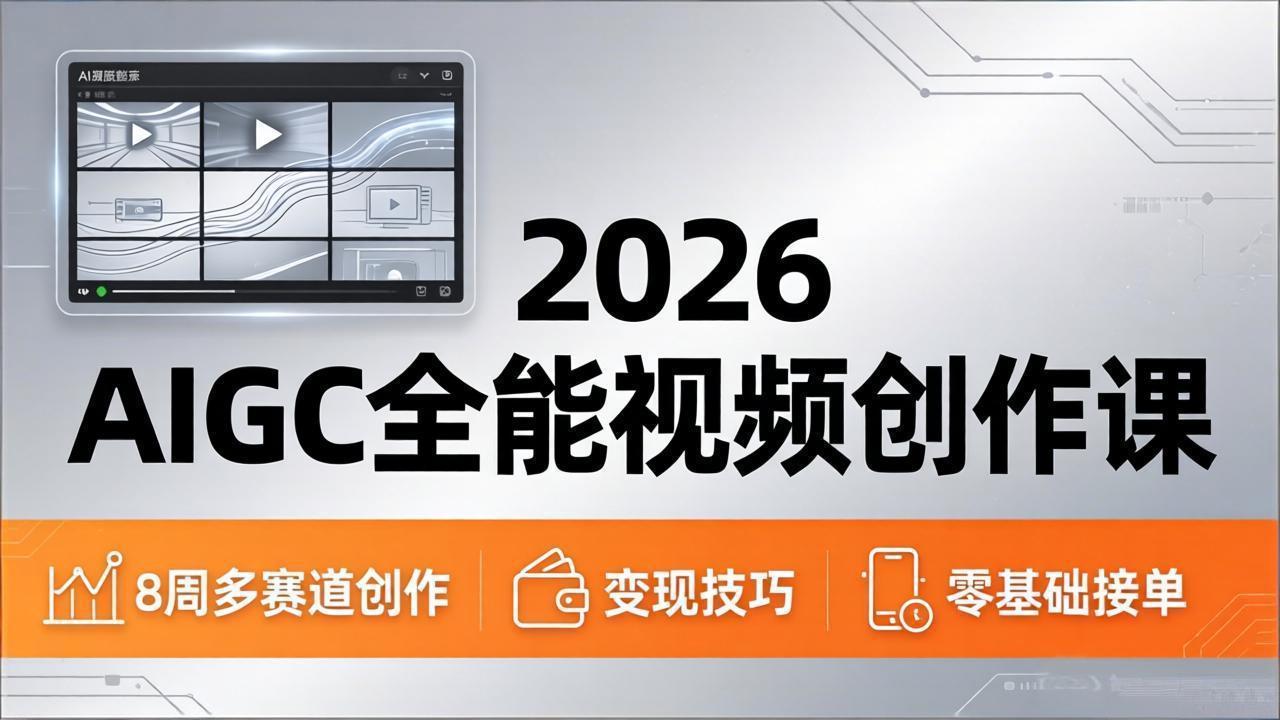 <span style='color:#078a00'>2026AIGC全能视频创作课,8周吃透多赛道创作+变现,零基础也能高效出片接单</span>