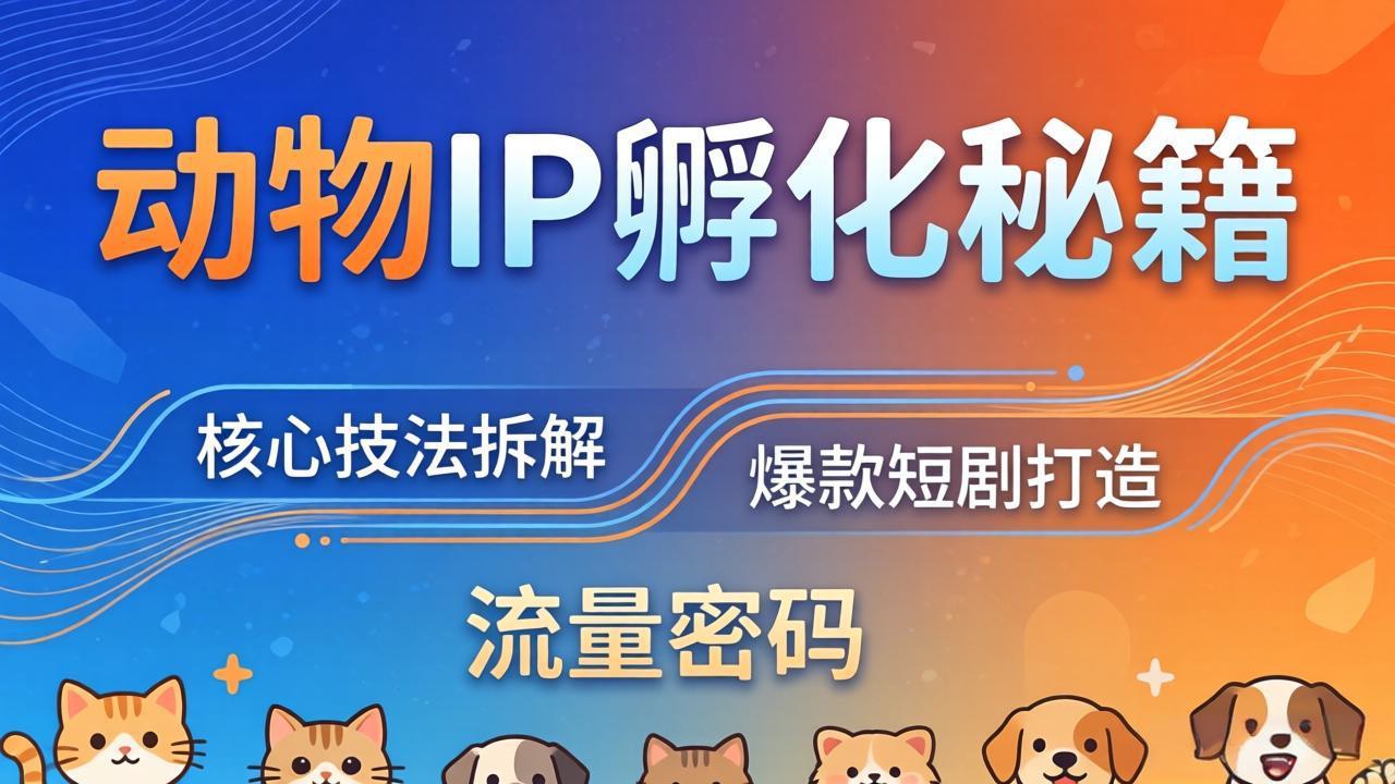 <span style='color:#a100e0'>动物IP孵化全套秘籍,三大核心技法拆解,打造爆款萌宠短剧,轻松拿捏赛道流量密码</span>