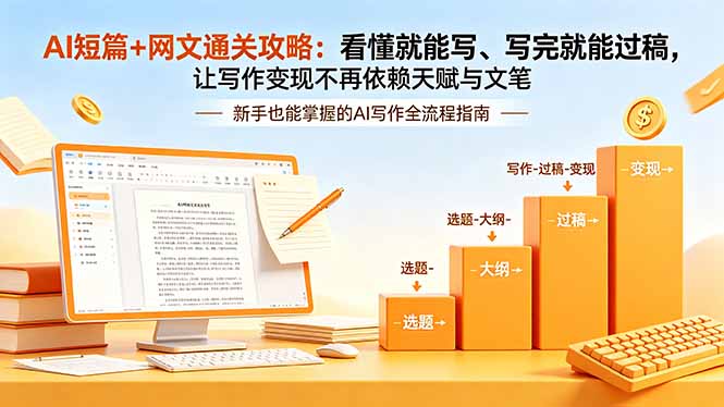<span style='color:#001aff'>AI短篇+网文通关攻略：看懂就能写、写完就能过稿，让写作变现不再依赖天赋与文笔</span>