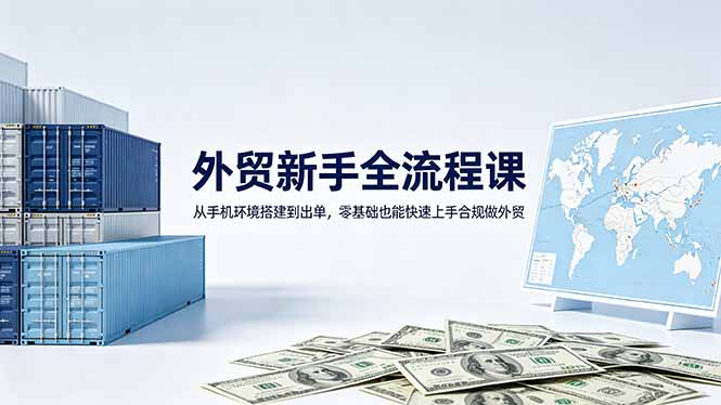<span style='color:#bd7800'>外贸新手全流程课：从手机环境搭建到出单，零基础也能快速上手合规做外贸</span>