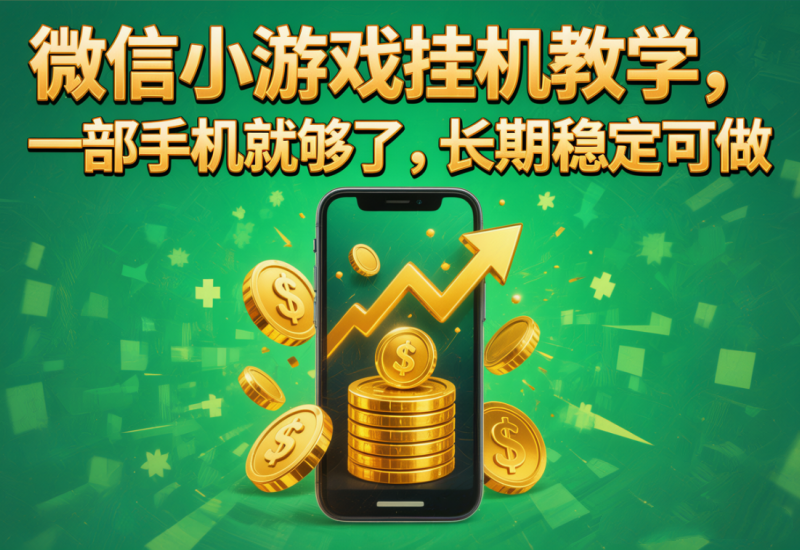 <span style='color:#001aff'>微信小游戏挂机教学，一部手机就够了，长期稳定可做</span>