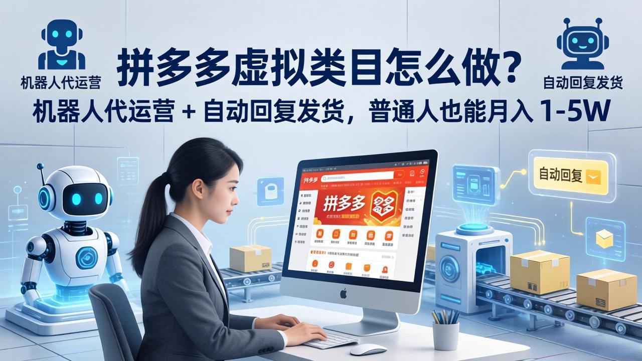 <span style='color:#001aff'>拼多多虚拟类目怎么做？机器人代运营 + 自动回复发货，普通人也能月入</span>