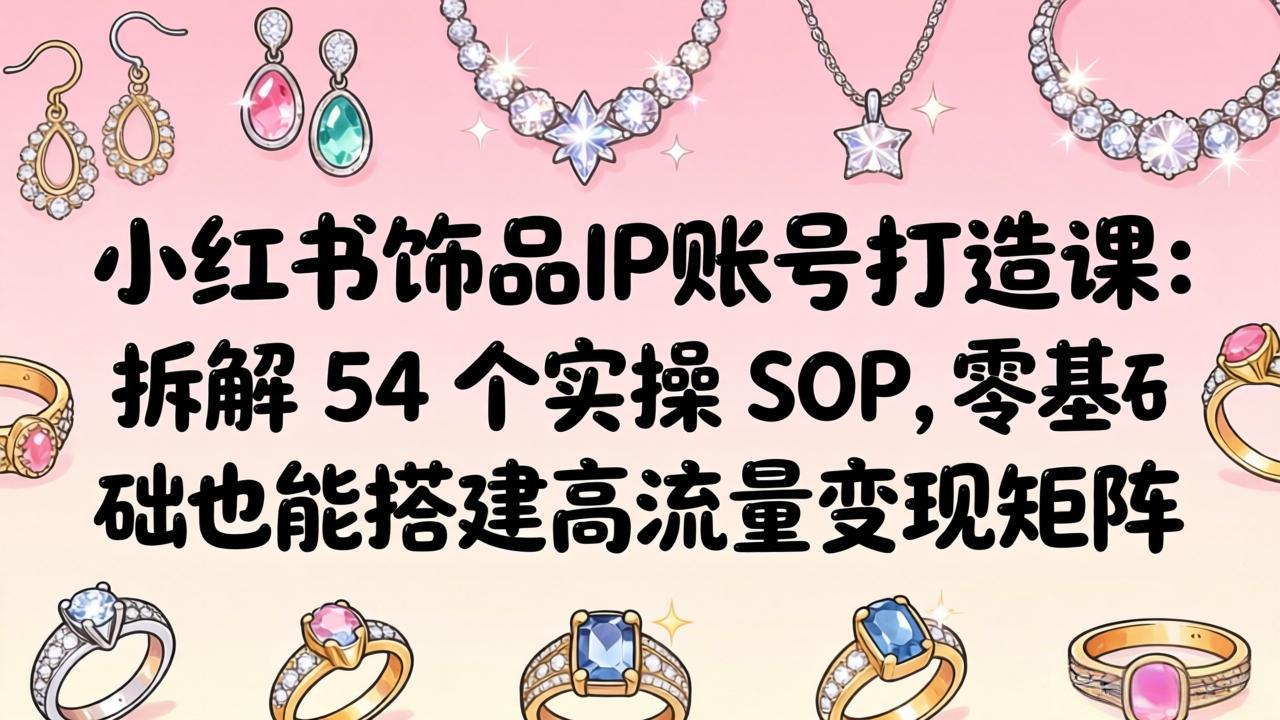<span style='color:#bd7800'>小红书饰品IP账号打造课：拆解 54 个实操 SOP，零基础也能搭建高流量变现矩阵</span>