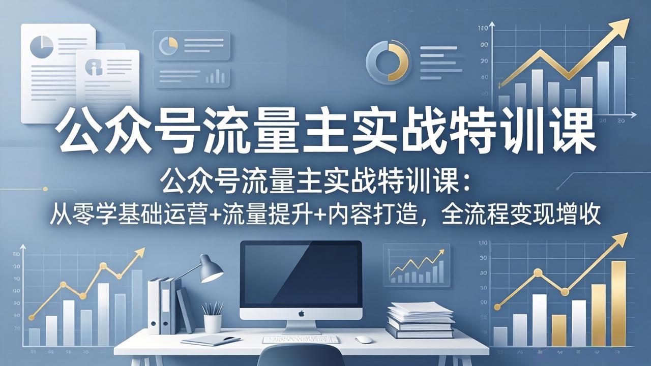 <span style='color:#001aff'>公众号流量主实战特训课：从零学基础运营+流量提升+内容打造，全流程变现增收</span>
