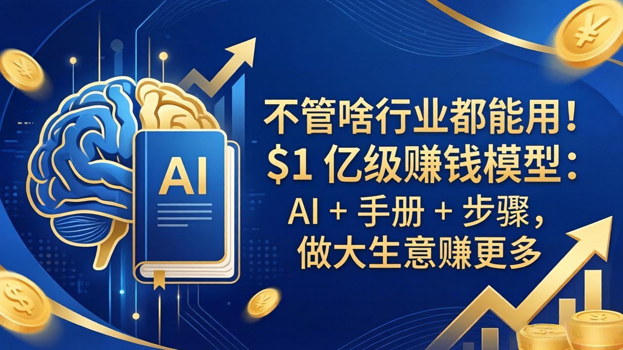<span style='color:#078a00'>不管啥行业都能用！$1 亿级赚钱模型：AI + 手册 + 步骤，做大生意赚更多</span>