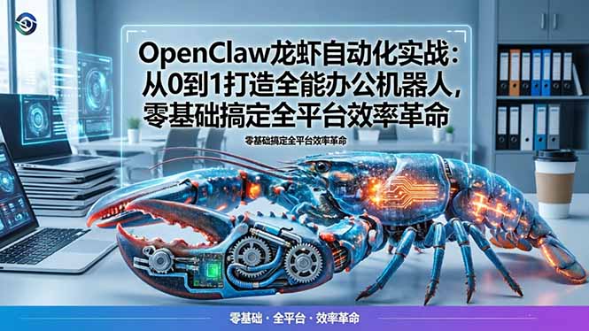 <span style='color:#001aff'>OpenClaw龙虾自动化实战：从0到1打造全能办公机器人，零基础搞定全平台效率革命</span>