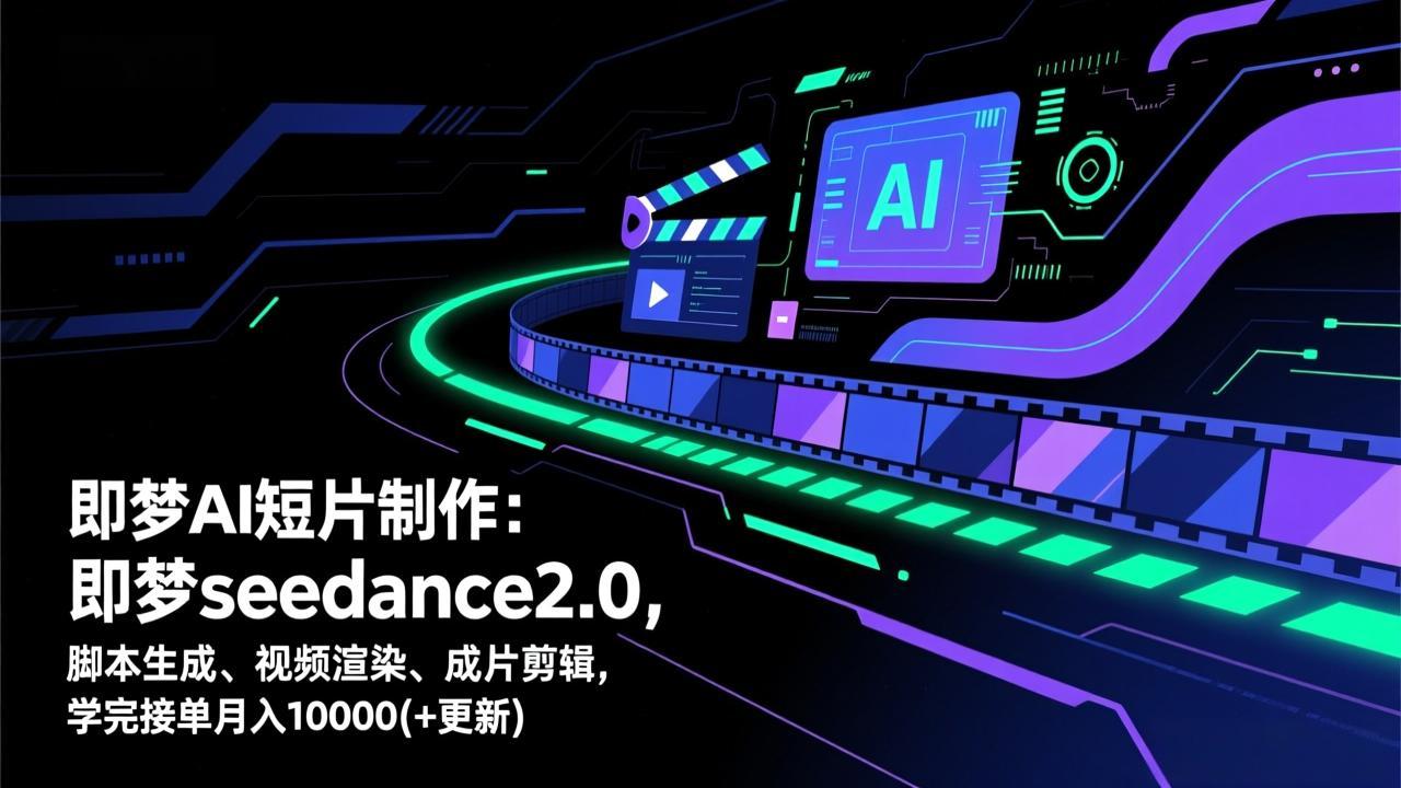 <span style='color:#ff0000'>即梦AI 短片制作(更新):即梦seedance2.0,脚本生成、视频渲染、成片剪辑,学完接单月入</span>