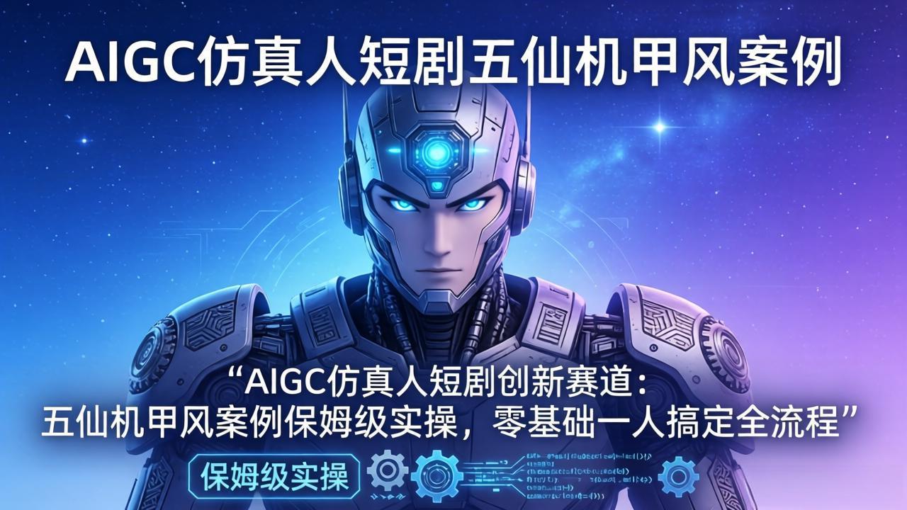 <span style='color:#078a00'>AIGC仿真人短剧创新赛道:五仙机甲风案例保姆级实操,零基础一人搞定全流程</span>