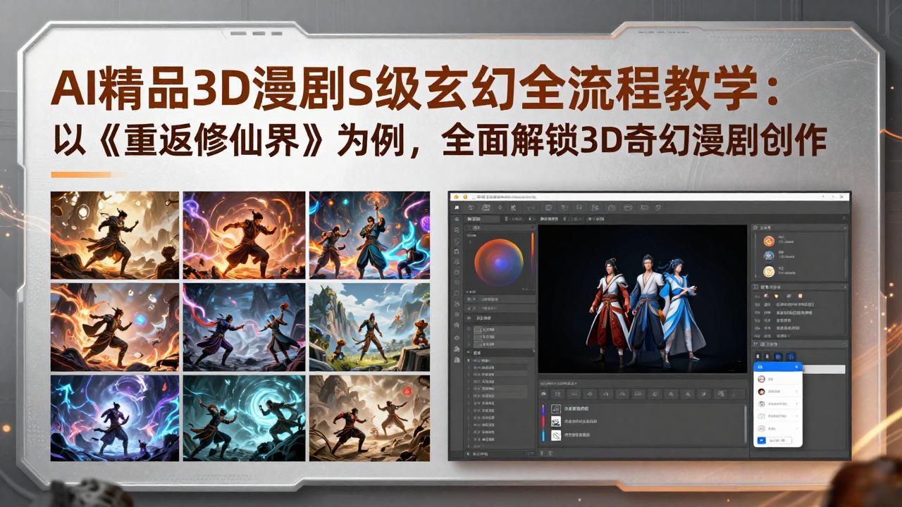 <span style='color:#a100e0'>AI精品3D漫剧S级玄幻全流程教学：以《重返修仙界》为例，全面解锁3D奇幻漫剧创作</span>