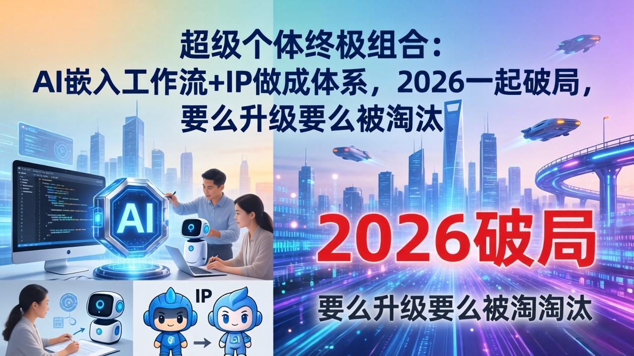 <span style='color:#ff0000'>超级个体终极组合-更新:AI嵌入工作流+IP做成体系,2026一起破局,要么升级要么被淘汰</span>