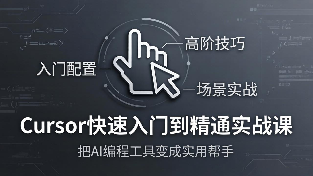 <span style='color:#078a00'>Cursor快速入门到精通实战课:入门配置+高阶技巧+场景实战,把AI编程工具变成实用帮手</span>