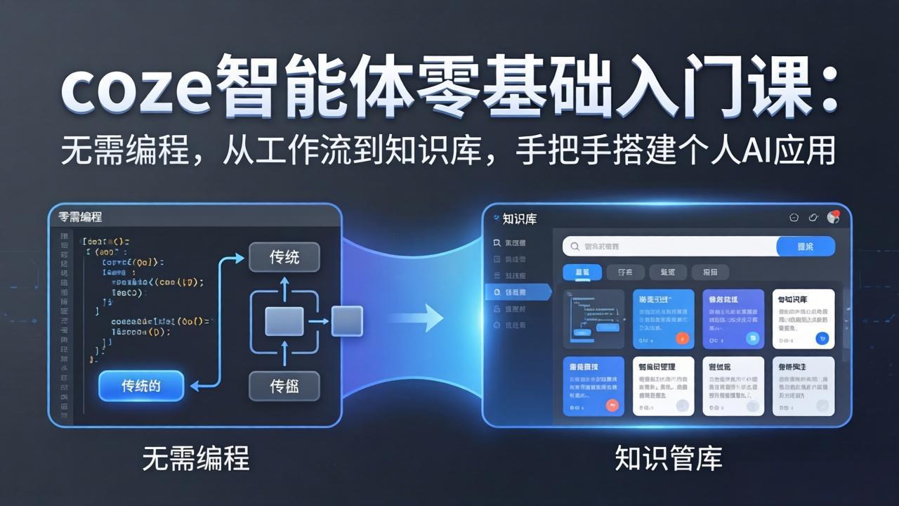<span style='color:#bd7800'>coze智能体零基础入门课:无需编程,从工作流到知识库,手把手搭建个人AI应用</span>