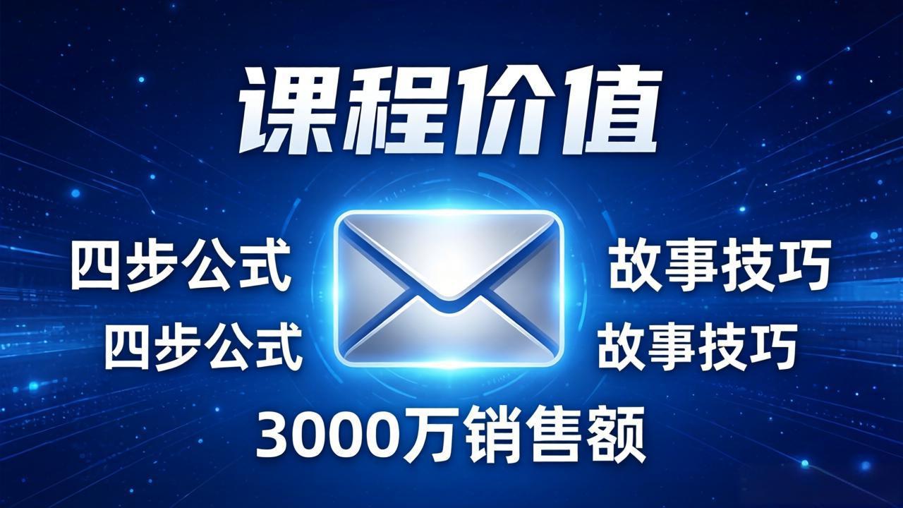 <span style='color:#001aff'>高效邮件销售课:15分钟写出高转化邮件,四步公式+故事技巧,3000万销售额玩法拆解</span>